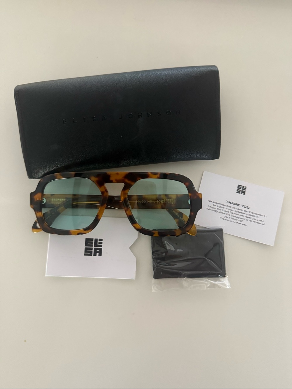 Elisa Johnson NWT tortoise shell Jane aviator glasses